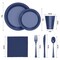 Exquisite 350 Pcs Plastic Plates for Party – Disposable Plates Set – 50 Each of 9" Dinner Plates, 7" Dessert Plates, Plastic Cups, Napkins & Plastic Cutlery – Plastic Dinnerware by Party Solids